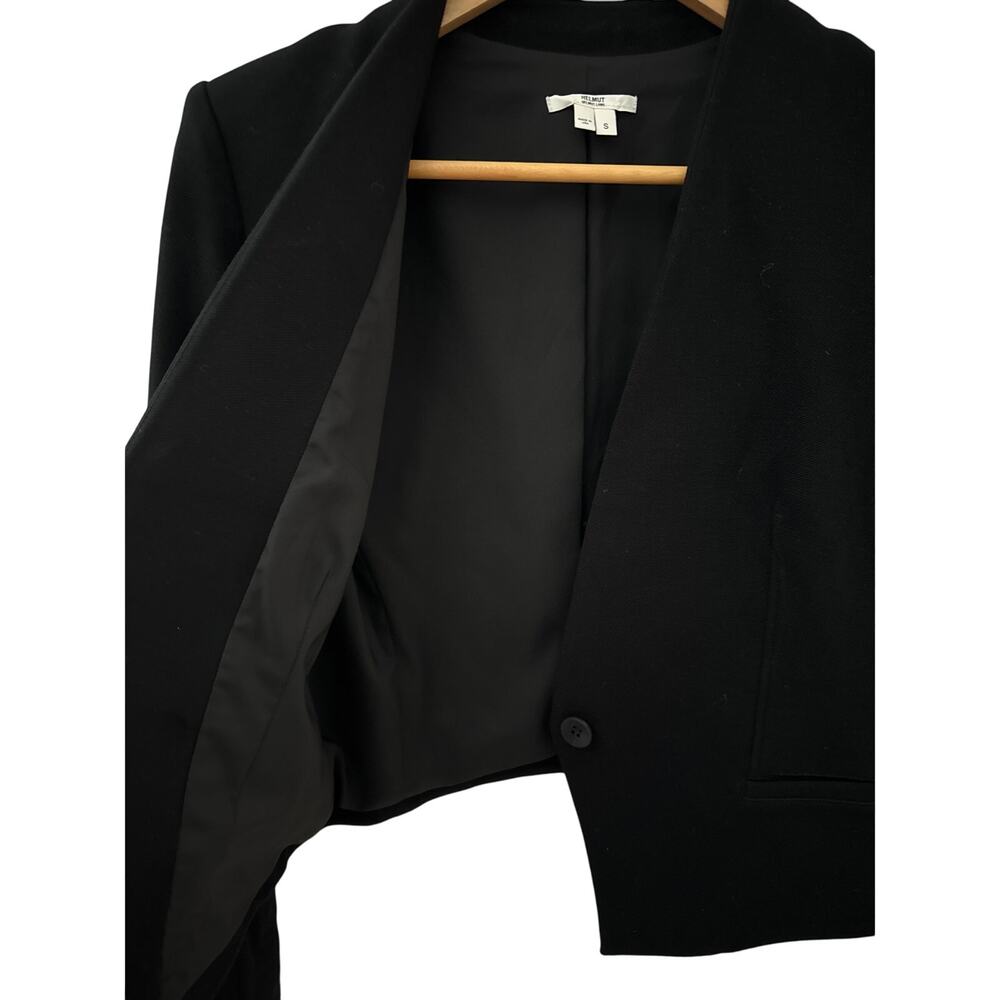 HELMUT by Helmut Single Button Cropped Blazer Jet Black Size‎ Small - Picture 9 of 12
